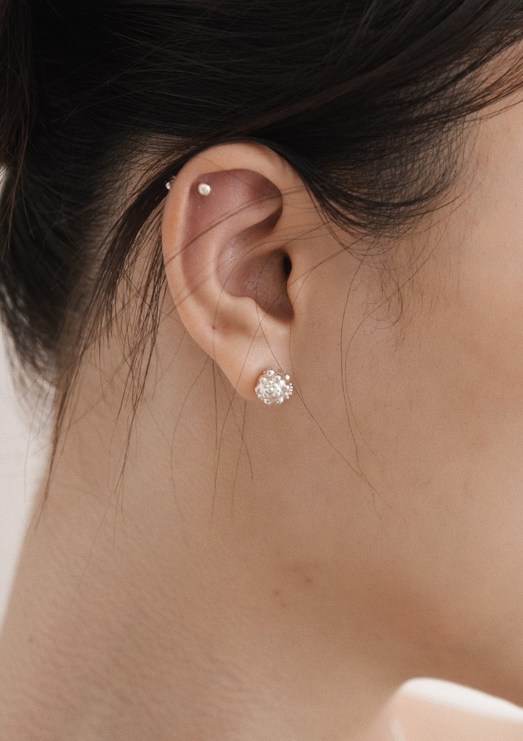 ME02-粒Grain Earring - 耳环/耳夹 - 纯银 