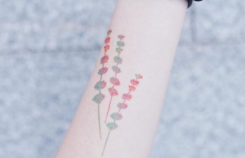 花系 纹身贴纸一套两款 - 纹身贴 - 纸 多色