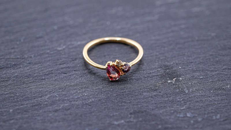 K18粉红碧玺戒指G-007 - 项链 - 其他金属 金色