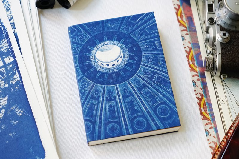 手工蓝晒笔记本 - 圣彼得圆顶 - 卡片/明信片 - 纸 蓝色