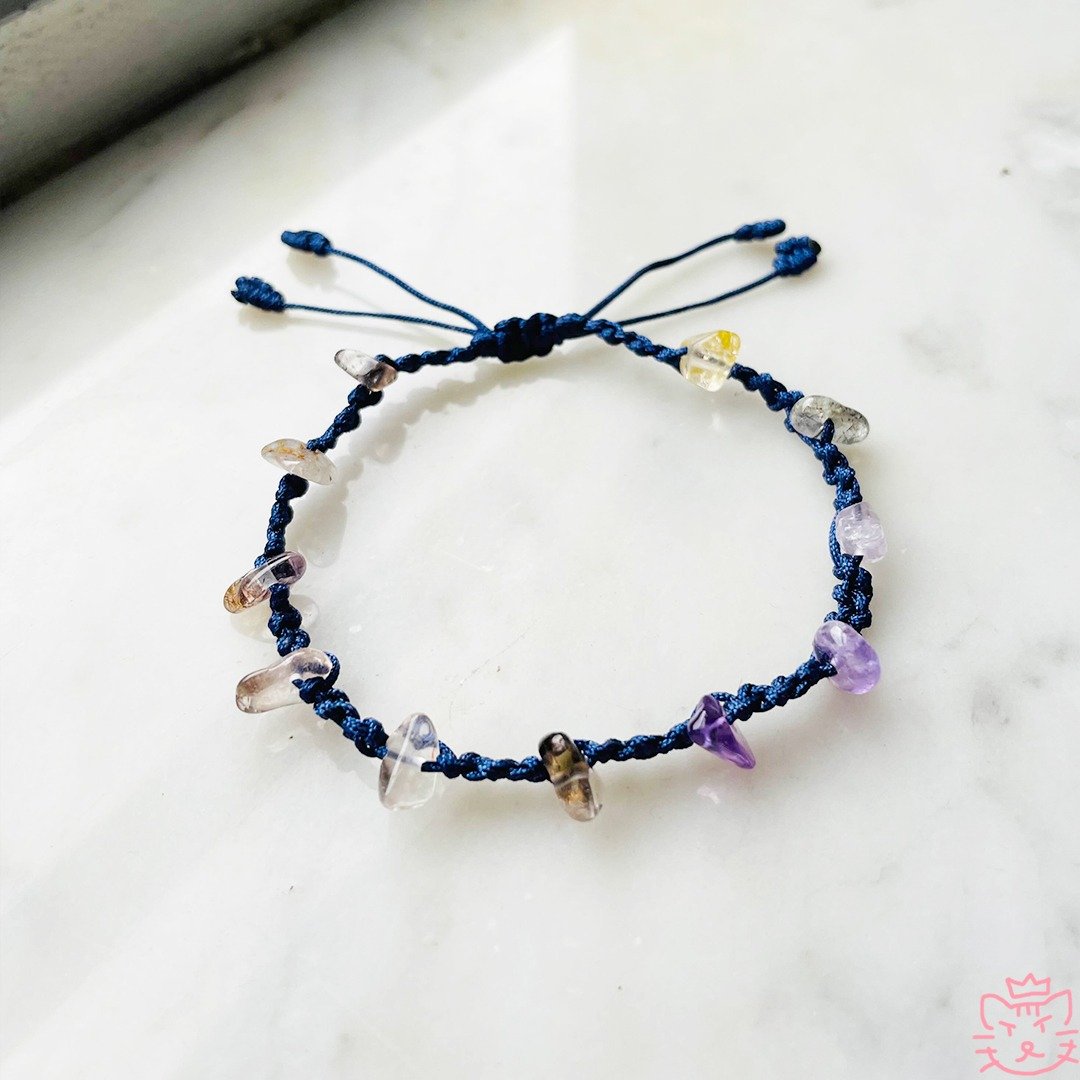 天然石超七蓝色编织手链 | 专属定制水晶设计 - yyhandmade - 手链/手环 - 水晶 