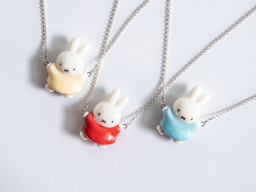Miffy necklace - 项链 - 陶 白色