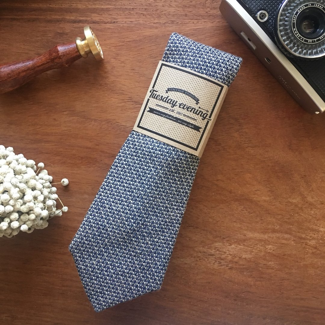Necktie Sapphire Blue - 领带/领带夹 - 棉 蓝色