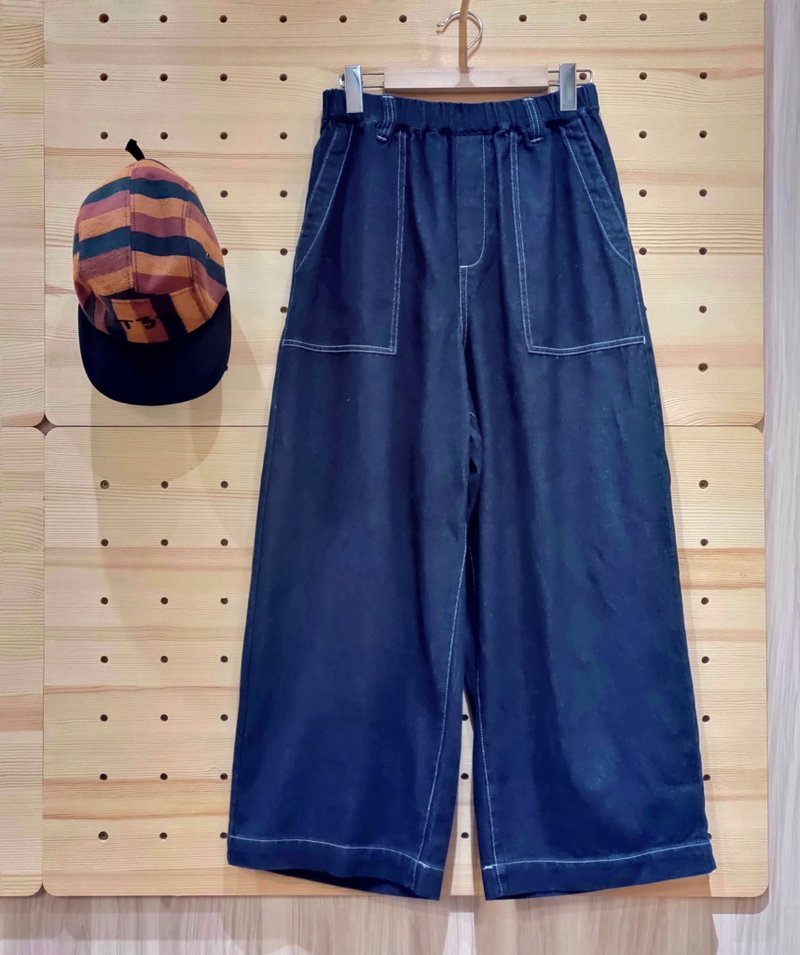 小牛村 日本设计款 牛仔裤 宽裤 超百搭 个性好看 - 女装长裤 - 棉．麻 蓝色