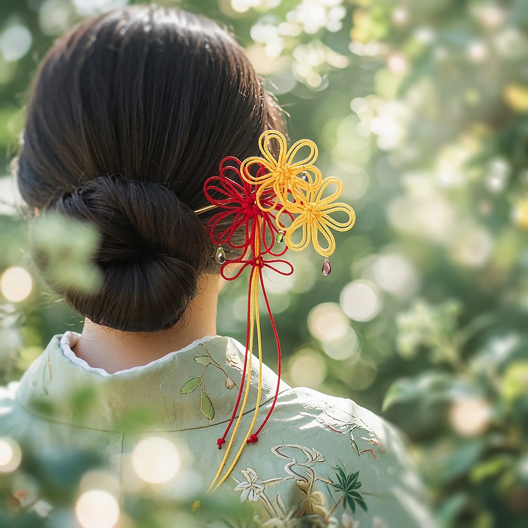 饰结发簪 ．胧（轻巧款）【轻量】适合浴衣、和服、正式和风发型。 - 发饰 - 聚酯纤维 红色