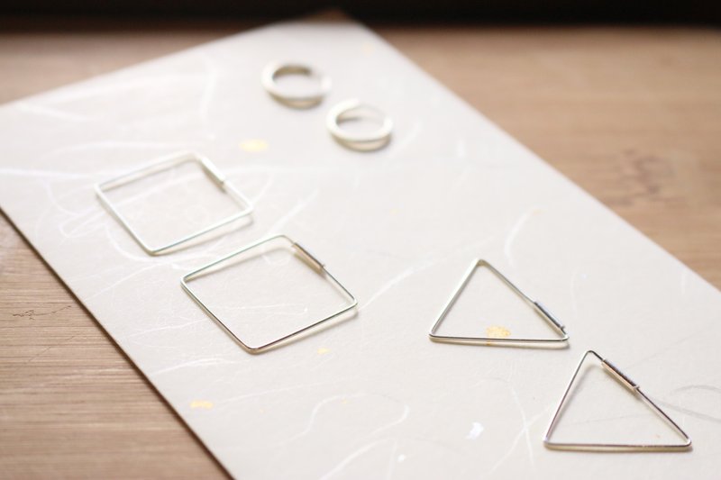 纯银 耳环 (0902)尖峰 - 耳环/耳夹 - 其他金属 银色