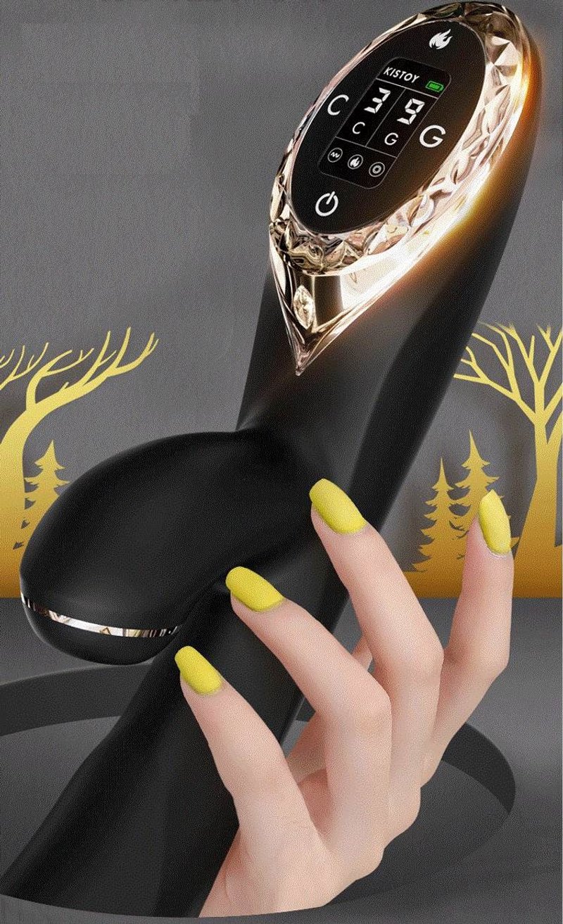 情人节 KISTOY A-king Pro 秒爱浪潮 吸吮加温按摩棒-黑 - 情趣用品 - 硅胶 黑色