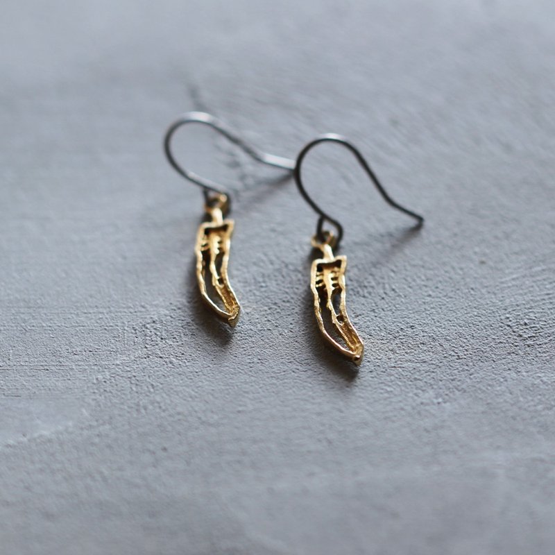 Red pepper | Earrings | Clip-On| P559 - 耳环/耳夹 - 其他金属 金色