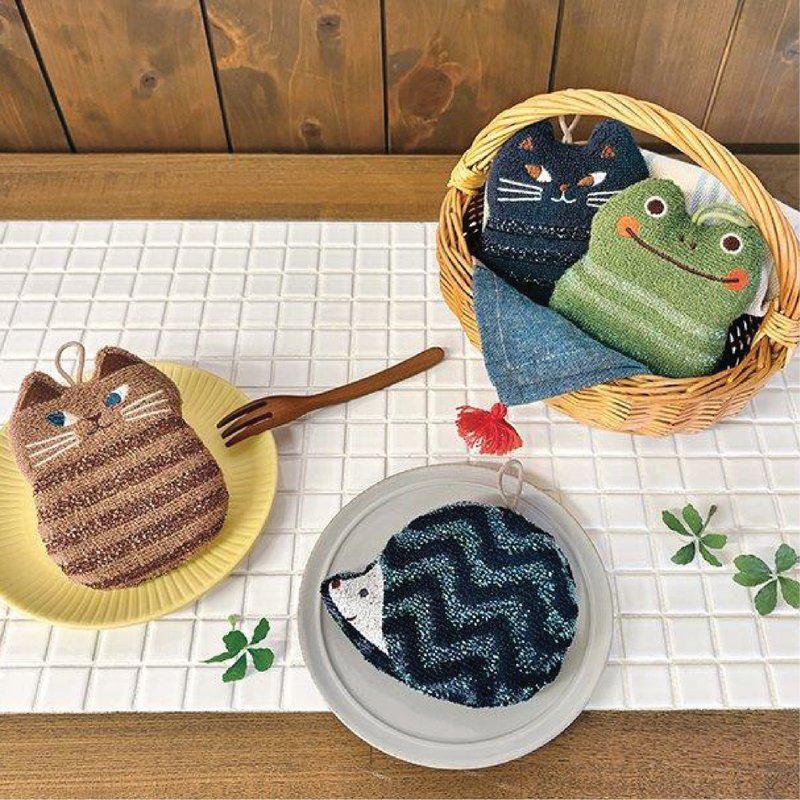 日本Decole 清洁海绵 - 闪闪发光系列 - 碗盘清洁 - 棉．麻 