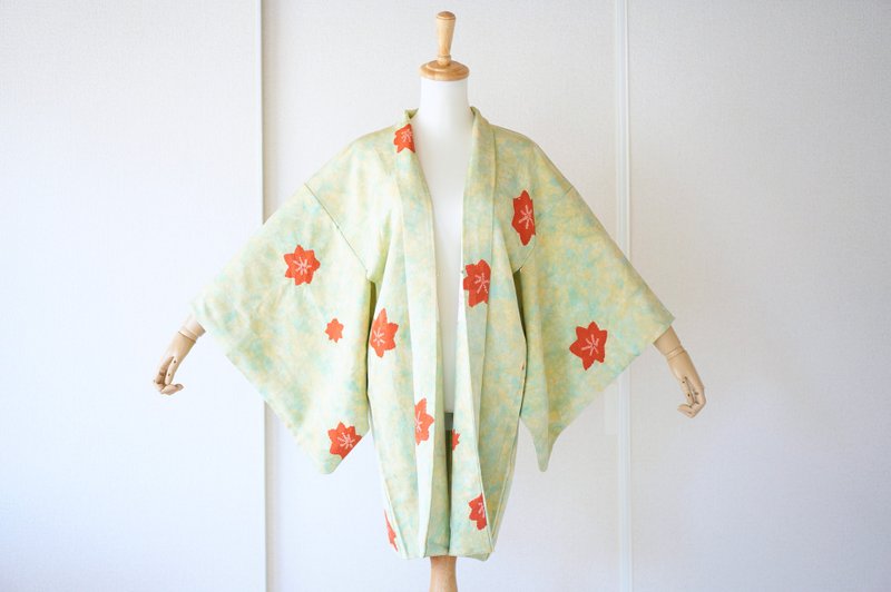 Shibori haori, silk kimono, tie dye kimono, Haori, Japanese clothing, robe /4181 - 女装休闲/机能外套 - 丝．绢 绿色