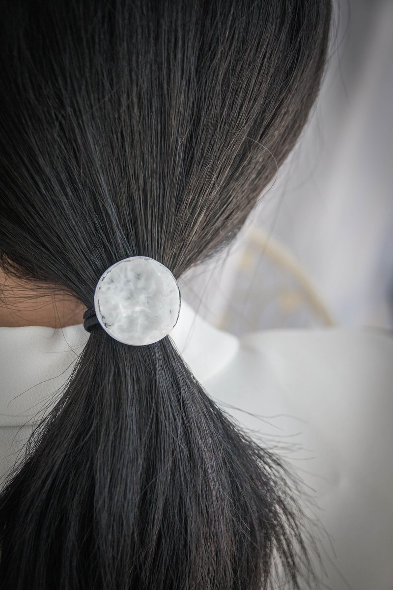 Wave 圆形发圈_纯手作作品002 - 发饰 - 树脂 白色