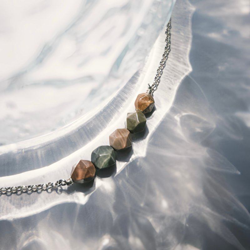 心屿系列 - 图画石手链 - 手链/手环 - 银 多色