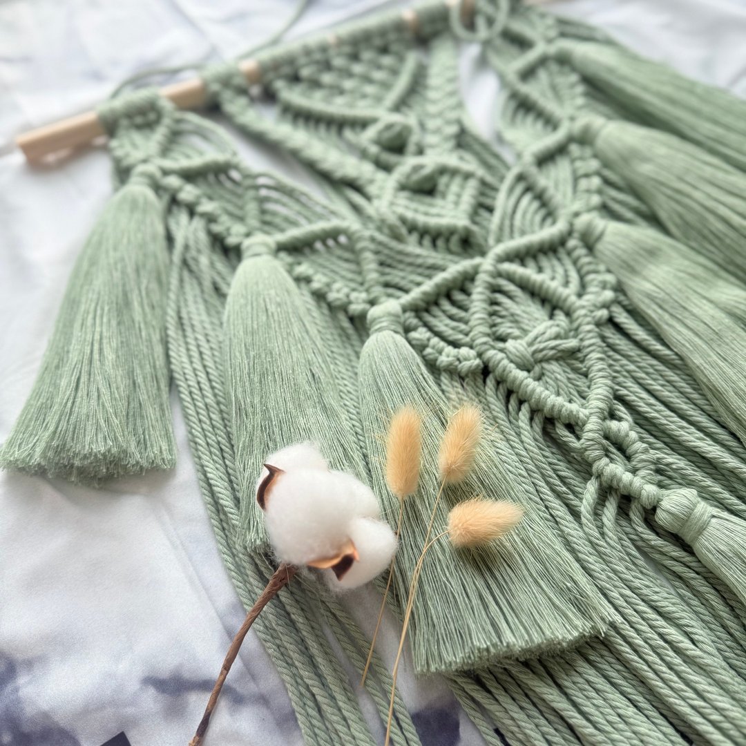 Macrame Wall Hanging 青风 手工编织挂饰 挂墙装饰 家居 - 墙贴/壁贴 - 棉 