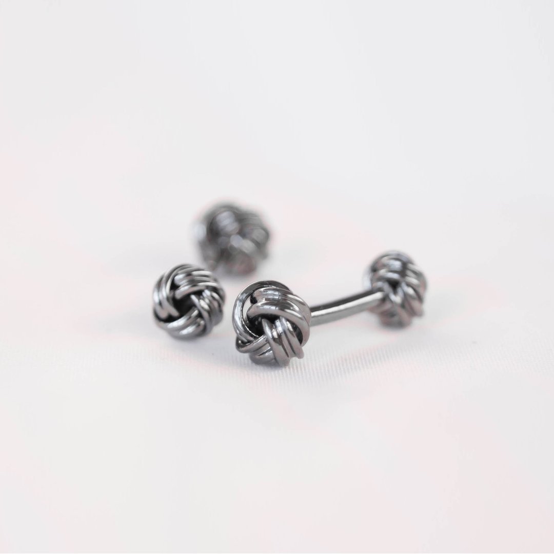 中国钮扣结袖扣银色Button Knot Cufflink - 袖扣 - 其他金属 