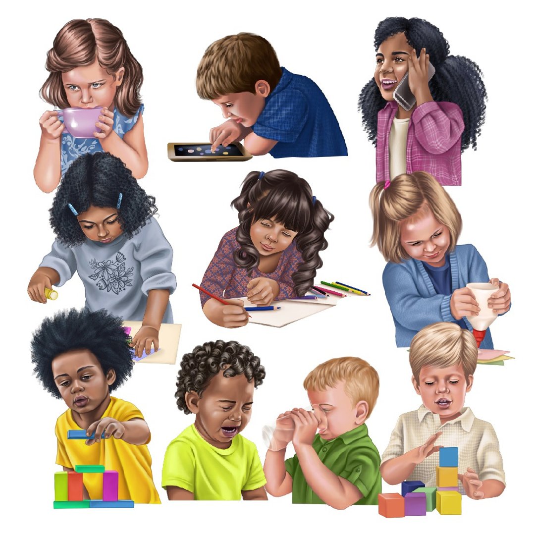 Action Kids Clipart - 电子手绘真人画像/绘画/插画 - 其他材质 