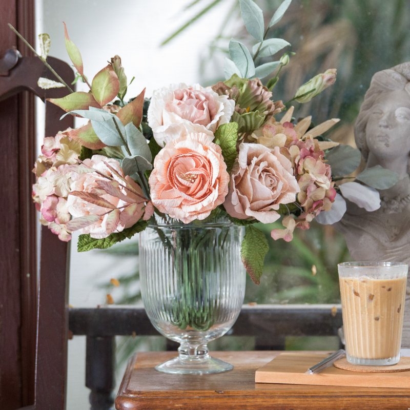 VINTAGE OLD ROSE - Medium Posie Rooms for Home Decoration - 香薰/精油/线香 - 纸 橘色