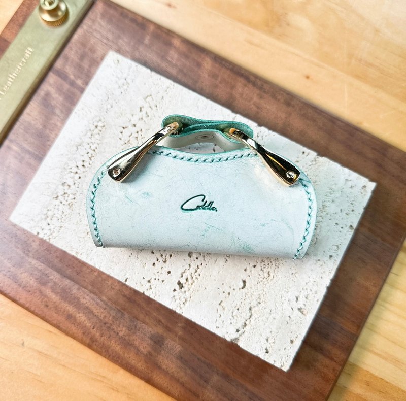 手工制意大利 ghost wax擦胶皮锁匙包 - 钥匙链/钥匙包 - 真皮 多色