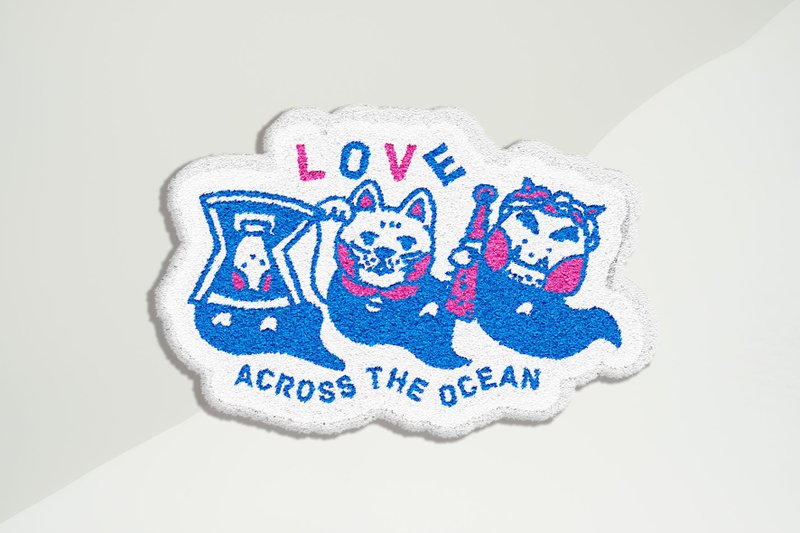 原创插画 飘洋过海 守护幽灵 绒毛地毯 招财猫 桃太郎鬼 地垫 - 地垫/地毯 - 其他材质 