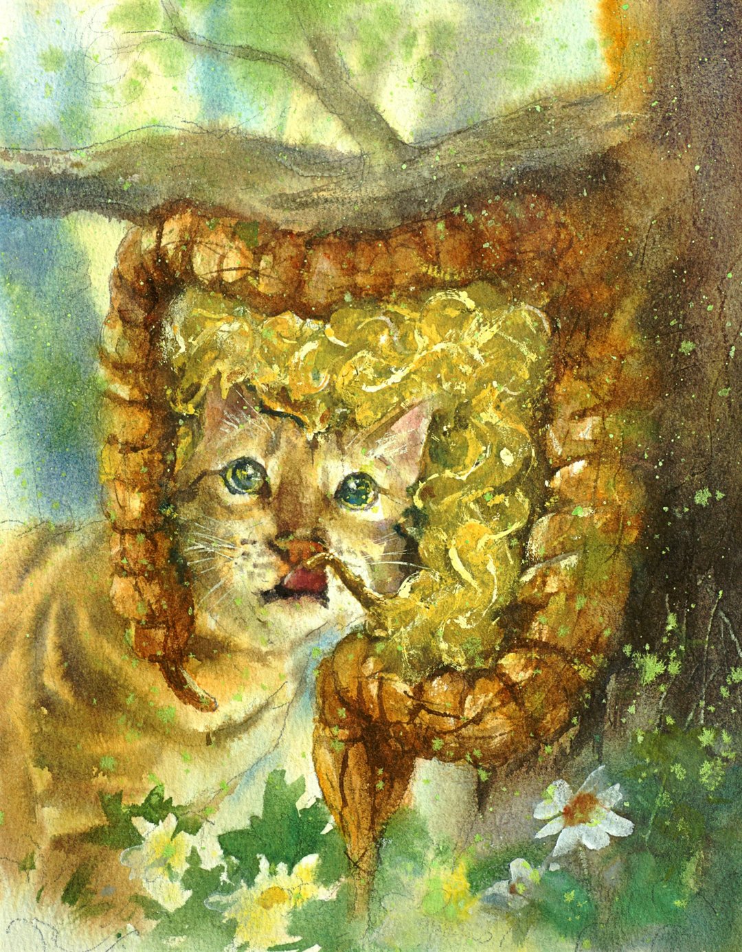 水彩原画【猫与脏之森 · 大肠】 - 海报/装饰画/版画 - 纸 多色