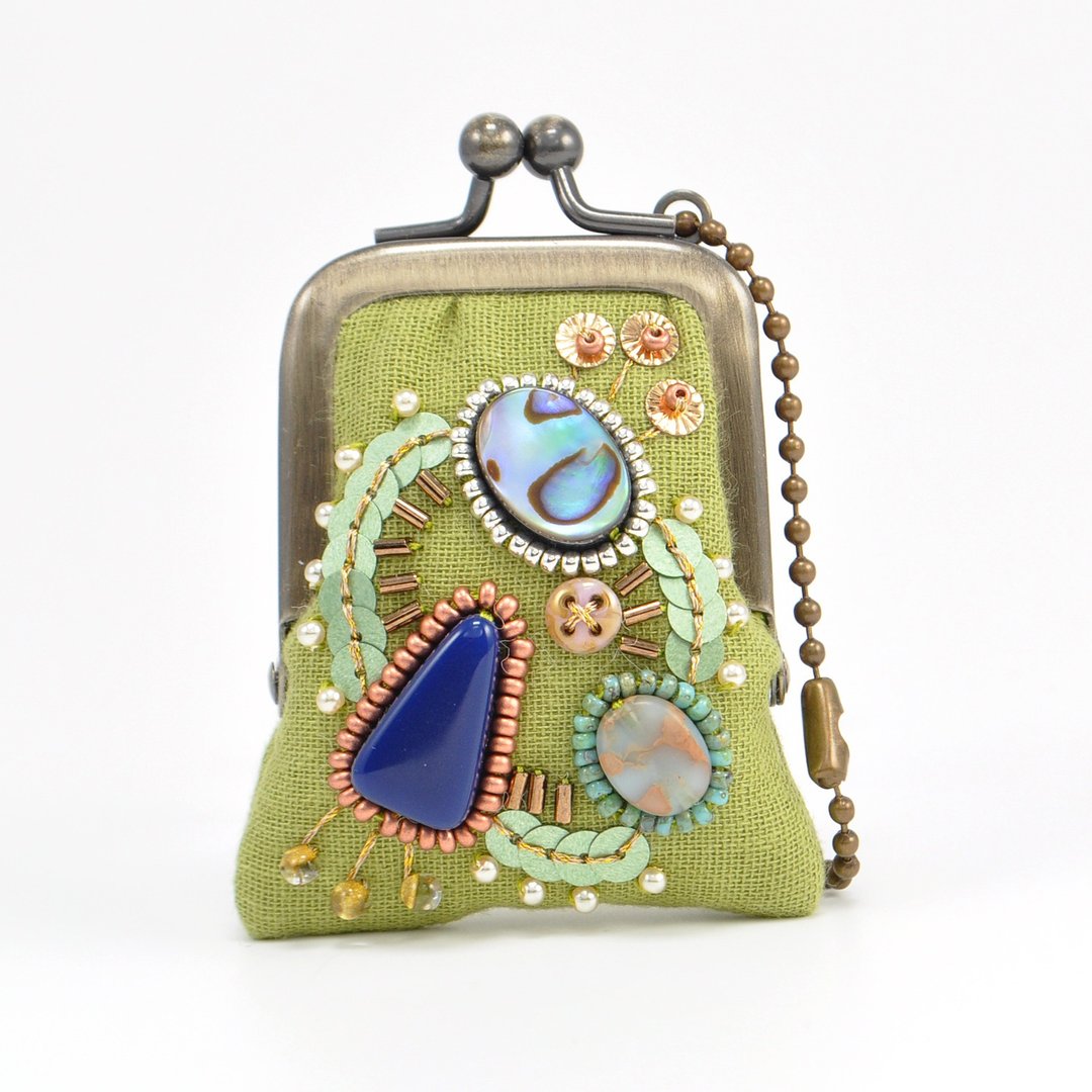 tiny purse for rings and pill,coins,accessories,bag charm purse green purse 57 - 化妆包/杂物包 - 棉 绿色