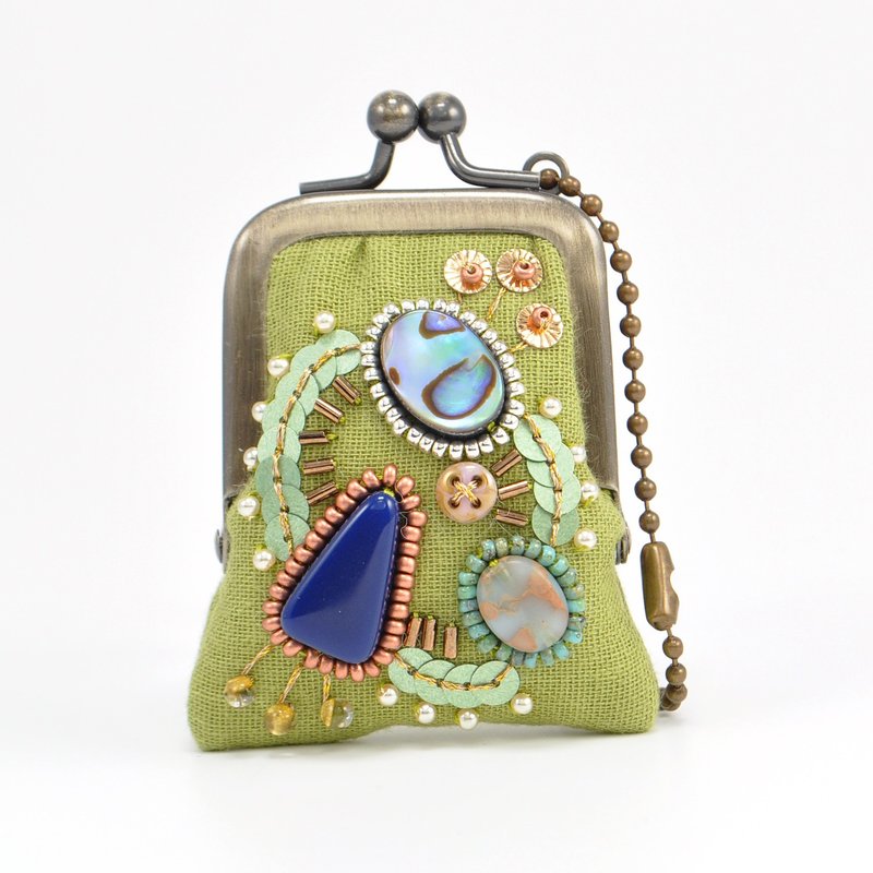 tiny purse for rings and pill,coins,accessories,bag charm purse green purse 57 - 化妆包/杂物包 - 棉．麻 绿色
