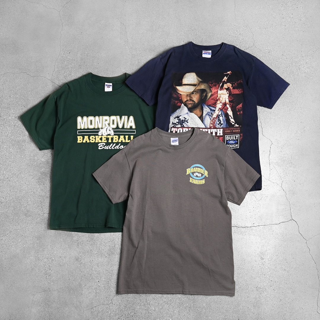 Vintage 美式图案 Tee / Vintage Gildan Tee、美式休闲 - 中性连帽卫衣/T 恤 - 棉 多色