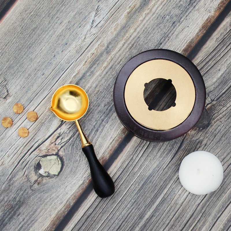 木勺熔炉优惠组-送蜡烛 - 印章/印台 - 铜/黄铜 咖啡色