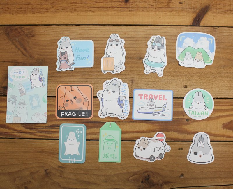 【防水贴】 ㄇㄚˊ几旅行贴纸(FLY)17301 - 贴纸 - 防水材质 白色