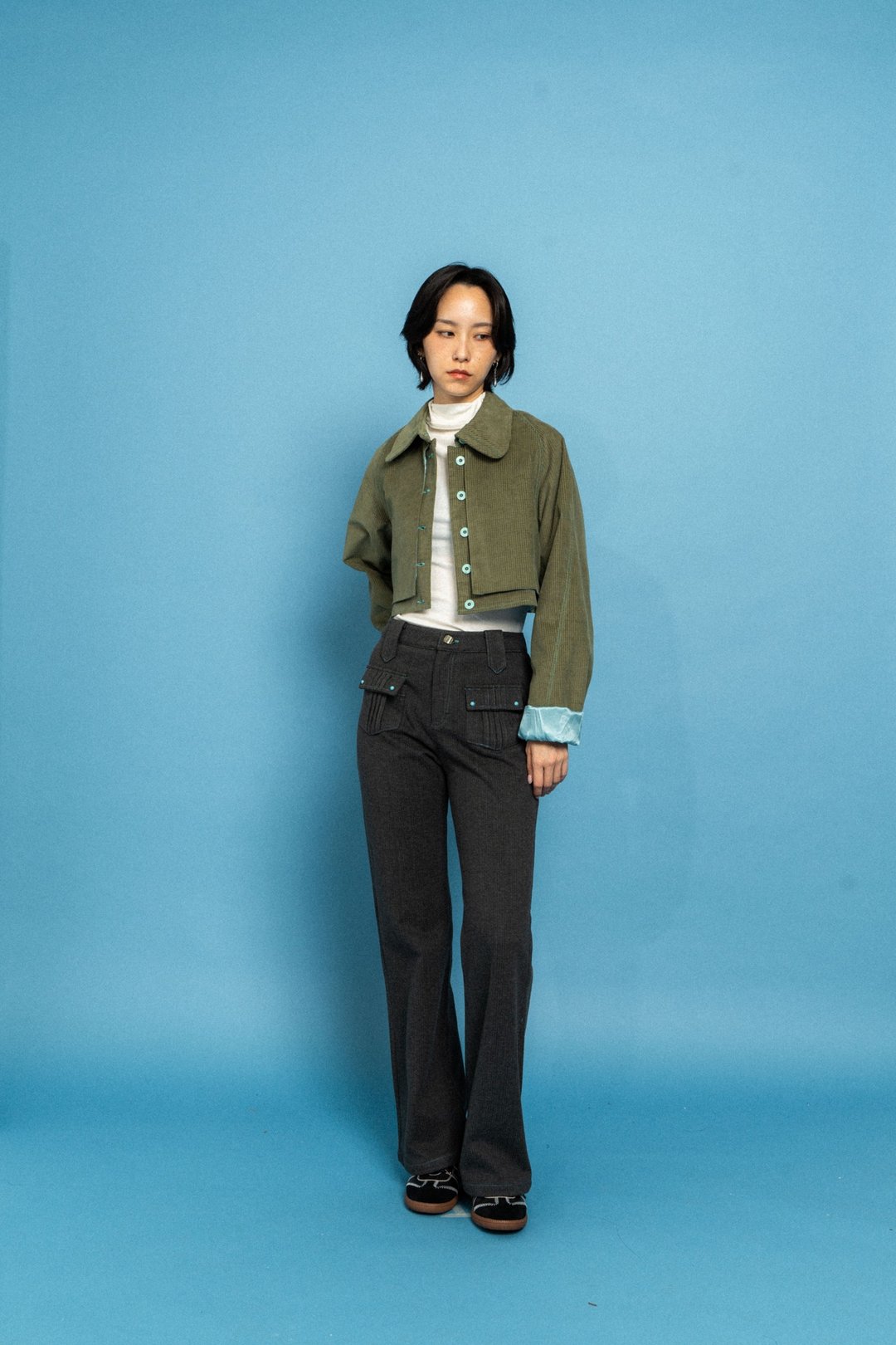 格子双层外套 Checkered Double layer jacket - 女装休闲/机能外套 - 其他材质 绿色