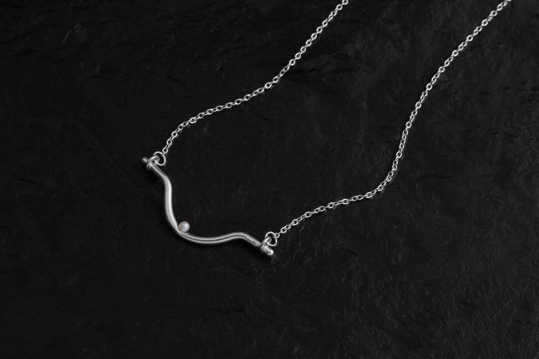 princess pea dainty necklace - 项链 - 珍珠 银色