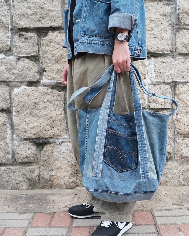 (定制) 牛仔裤改造三用单肩袋(双长带款) - 手提包/手提袋 - 其他材质 