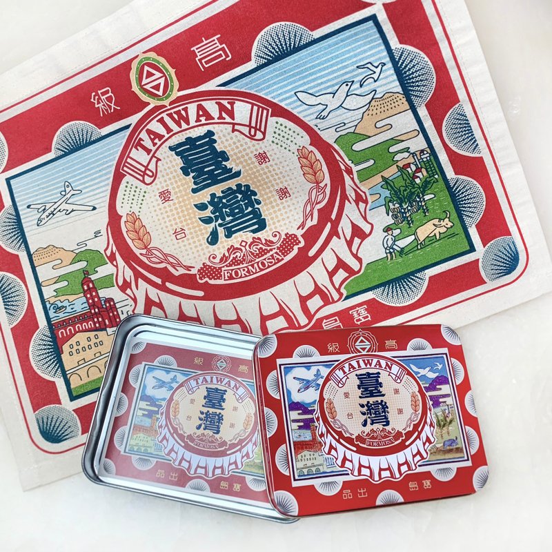 网印回味台湾布旗铁盒组 - 墙贴/壁贴 - 其他金属 红色
