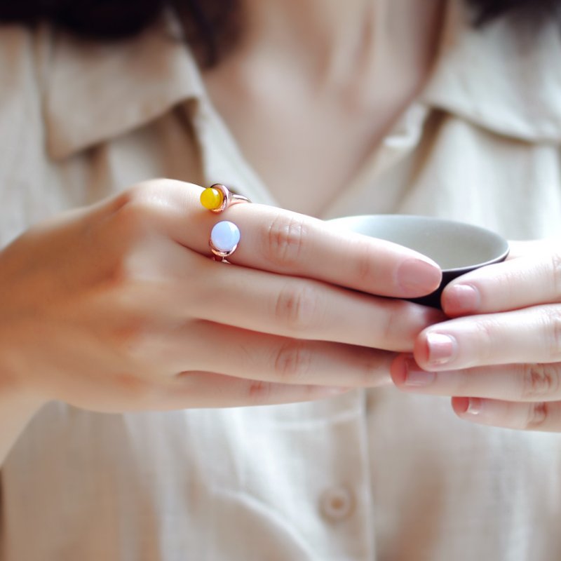 【绝版优惠8折】黄玉髓水晶戒指 - 戒指 - 其他金属 金色