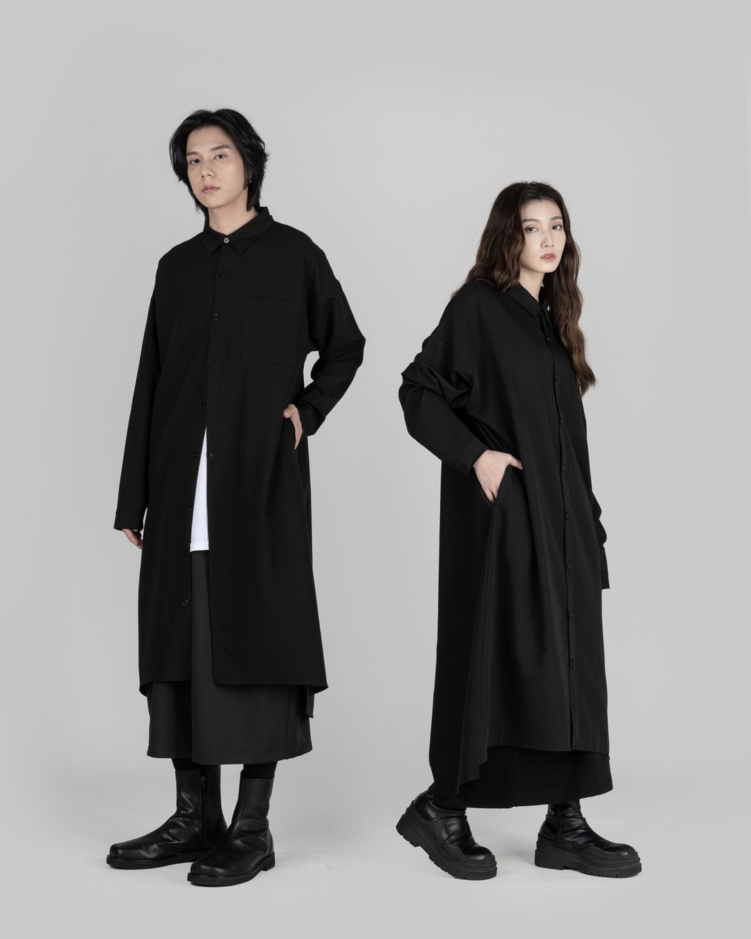 MUKK DESIGN 长直筒衬衫 - 男装衬衫 - 聚酯纤维 
