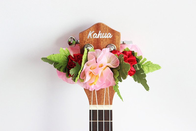 尤克里里配件 尤克里里背带 夏威夷热带花卉 丝带 芙蓉 - 吉他配件 - 棉．麻 粉红色