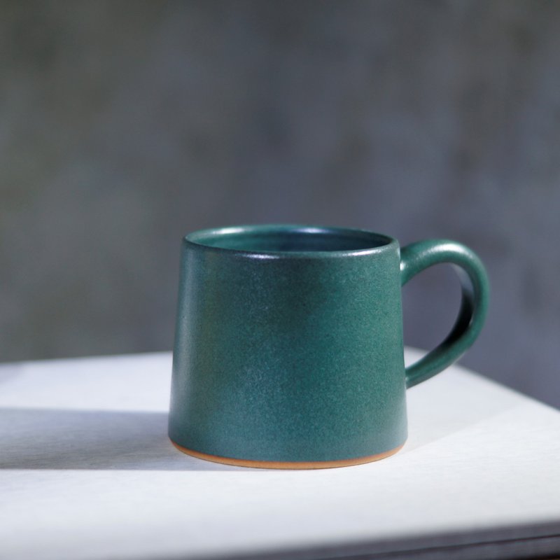 葵绿山形杯-约330ml,茶杯,马克杯,水杯,咖啡杯 - 咖啡杯/马克杯 - 陶 绿色