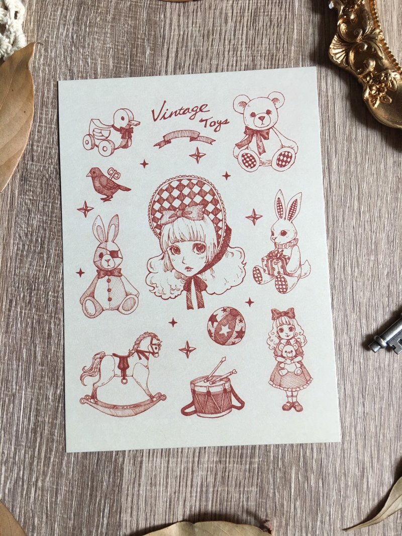 +++Vintage Toys 复古明信片+++ - 卡片/明信片 - 纸 卡其色