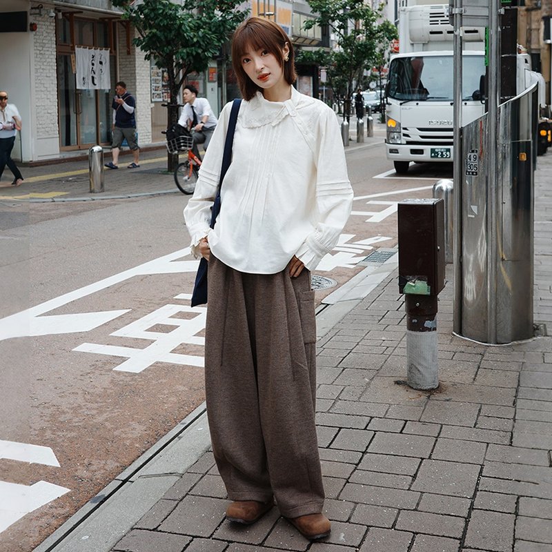 针织加绒气球裤|裤子|两色|秋冬款|Sora-1952 - 女装长裤 - 聚酯纤维 多色