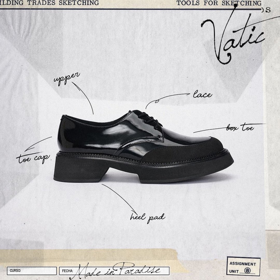 VATIC POLISHED DERBY SHOES BLACK / SKATE 45mm增高厚底皮鞋 - 其他女款皮鞋 - 真皮 黑色