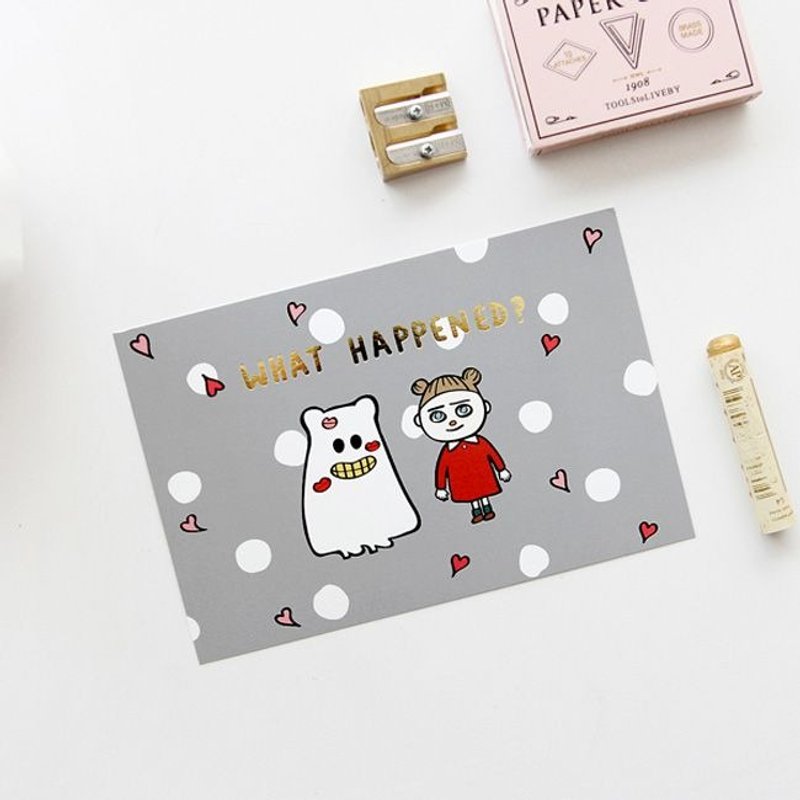 GMZ-顽皮鬼闪亮亮明信片-KISS,GMZ02568 - 卡片/明信片 - 纸 灰色