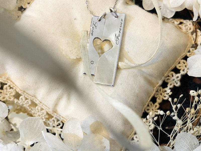 情侣 阴阳项链 纯银 - 项链 - 银 银色