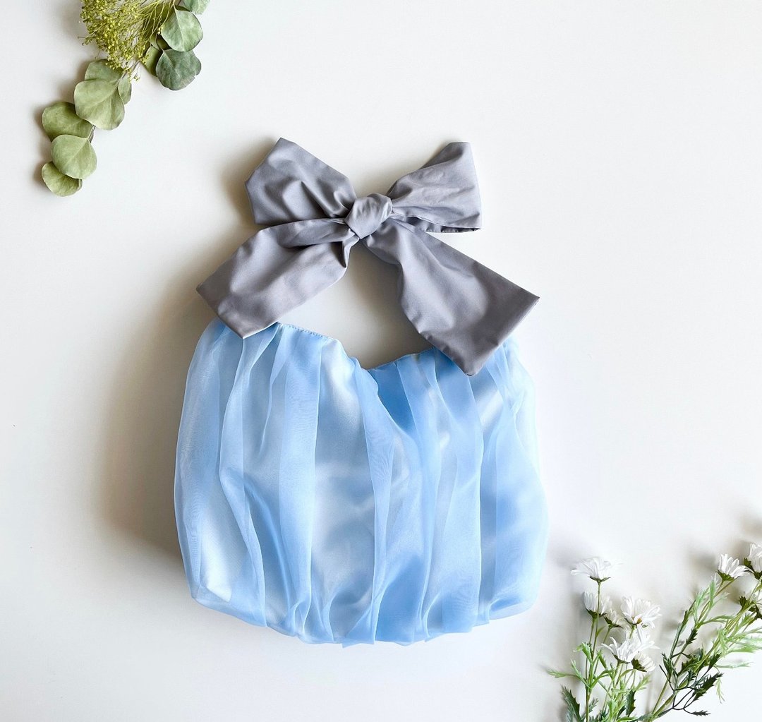 订制款 3way ribbon tote bag 浅蓝色 - 手提包/手提袋 - 其他人造纤维 蓝色