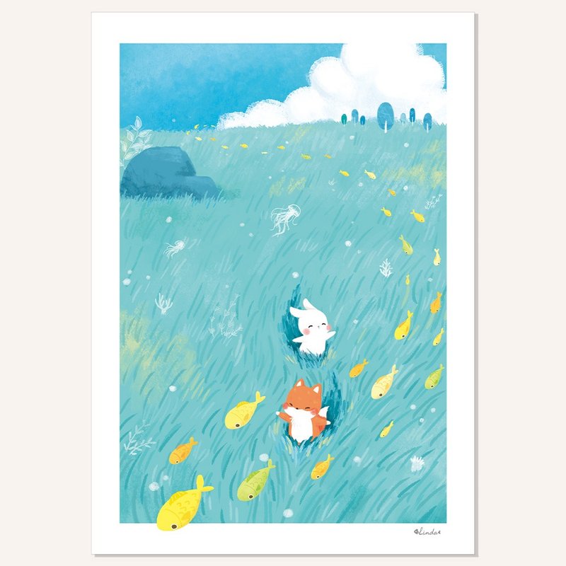 印刷装饰画 挂画 无框画【草原玩耍】 - 海报/装饰画/版画 - 纸 多色