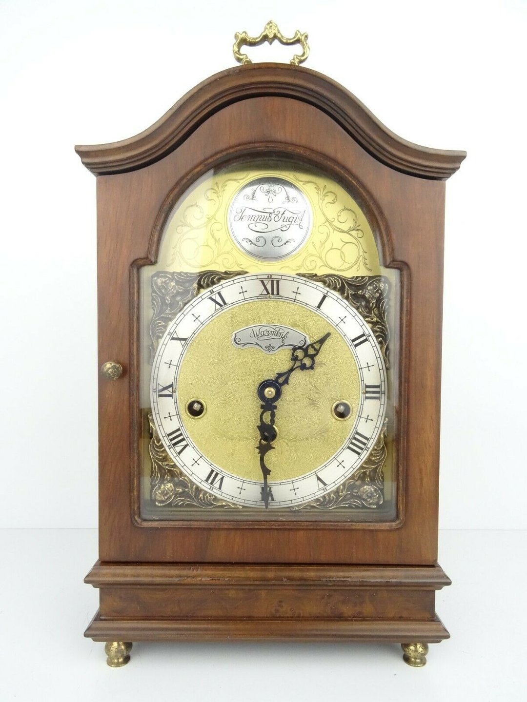 Dutch Warmink Wuba Westminster Vintage Antique Mantel Shelf 8 day Clock - 时钟/闹钟 - 木头 咖啡色