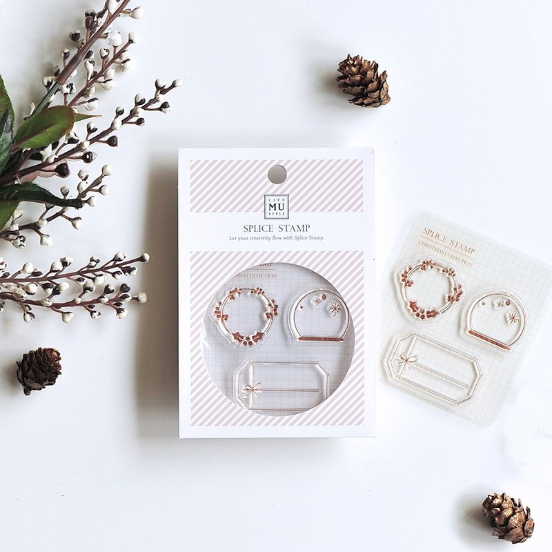 【My Icon Stamp】圣诞限定02-圣诞绘框 | 拼贴印章 - 印章/印台 - 硅胶 透明