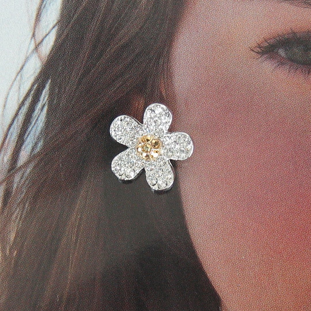 Daisy stud earrings, Daisy jewelry,Flower earrings, Statement stud earrings - 耳环/耳夹 - 纯银 黄色