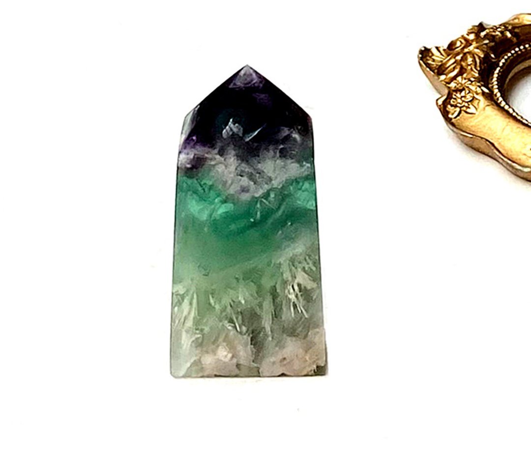 能量摆件-天然羽毛萤石彩虹能量柱 家居 办公室 疗愈 能量 摆件 - 其他 - 水晶 