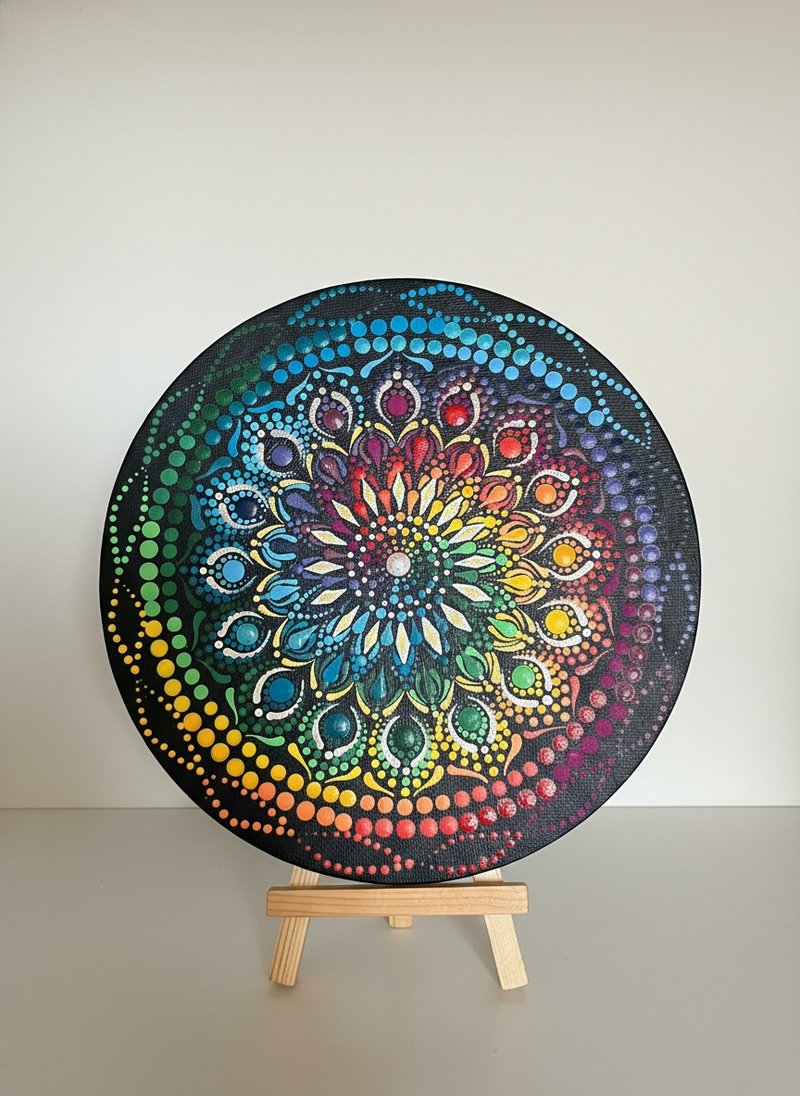 脉轮彩虹 点点曼陀罗画 - 摆饰 - 纸 多色