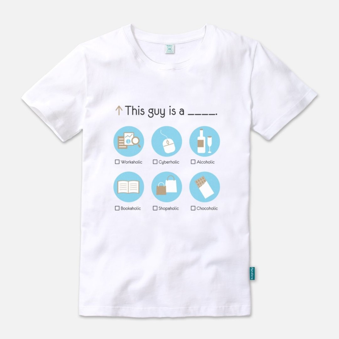 狂热不是一种病 - 中性版短袖T-shirt - 中性连帽卫衣/T 恤 - 棉 白色
