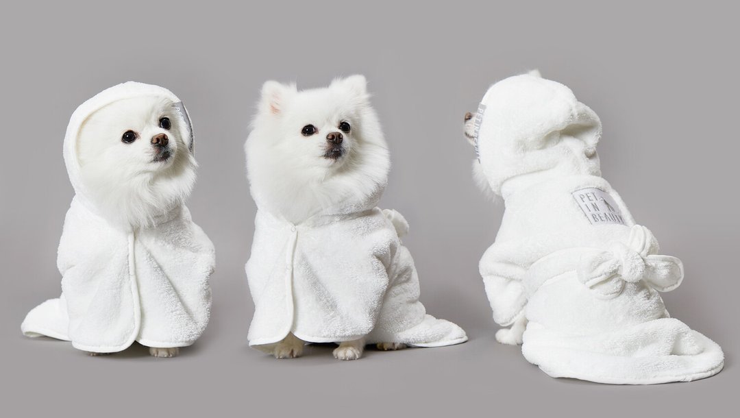 免困【#包邮 PET IN BEAUTY 韩国 超细纤维 宠物 浴衣】宠物浴衣 - 衣/帽 - 棉 